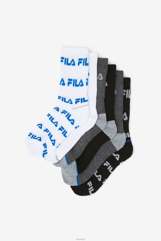 PPH0J1058 multi preto FILA meia tripulação infantil 6-pack fila black multi