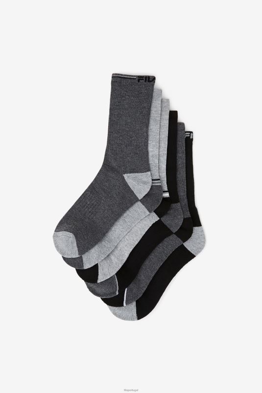 PPH0J1062 Heath Multi FILA heathrmulti meia infantil fila 6-pack