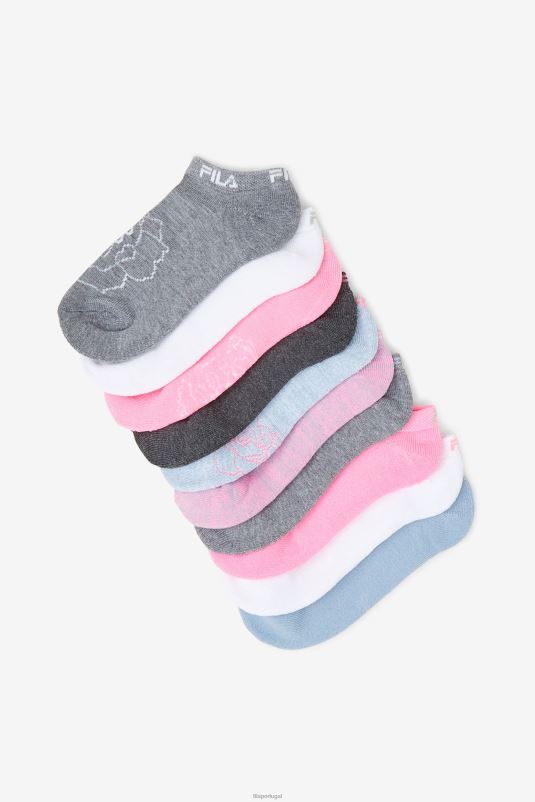 PPH0J1067 azul FILA meia floral no show feminina ltblue fila com 10 unidades