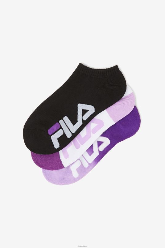 PPH0J1085 roxo FILA meia dip dye feminina no show 3-pack fila roxa