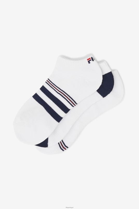PPH0J1089 branco FILA meia fila masculina branca listrada no show com 3 unidades