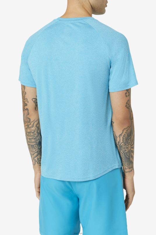 PPH0J1111 urze do mar do Caribe/preto FILA fila pickleball manga curta tripulação caribenho mar urze/preto