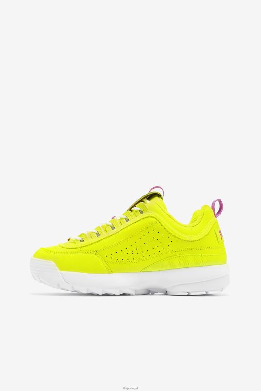 PPH0J1169 amarelo/flor de orquídea/branco FILA disruptor 2 feminino premium amarelo/flor de orquídea/fila branco