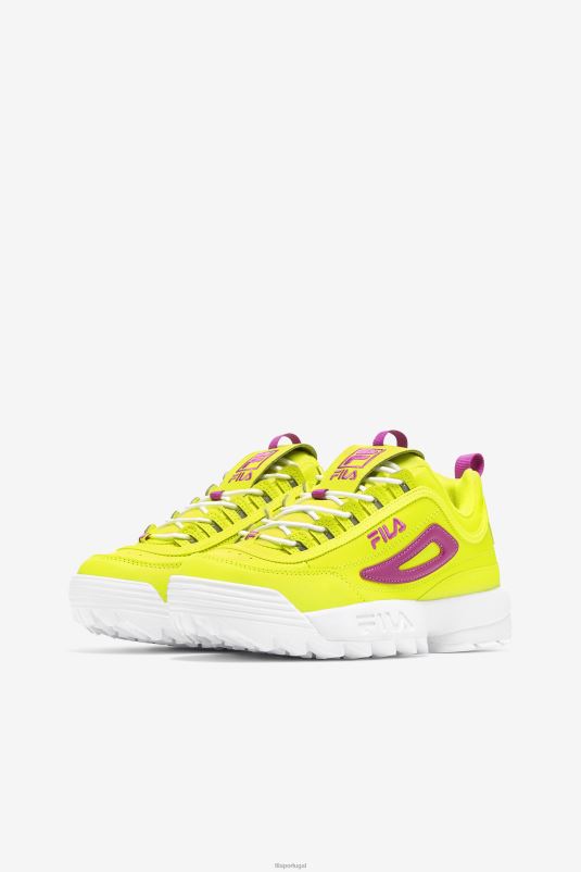 PPH0J1169 amarelo/flor de orquídea/branco FILA disruptor 2 feminino premium amarelo/flor de orquídea/fila branco