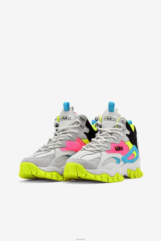 PPH0J1227 peixe branco/preto/azul FILA fila ray tracer tr 2 mid feminino branco/preto/azul