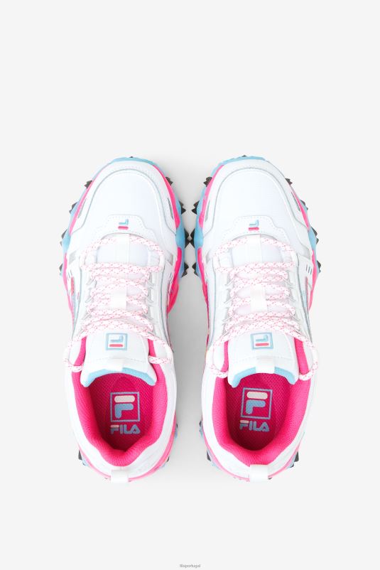 PPH0J1262 branco/rosa glo/azul FILA oakmont tr fila feminino branco/rosa glo/bluefish