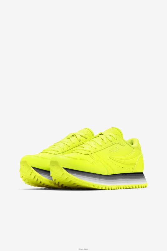 PPH0J1298 amarelo/preto/branco brilhante FILA orbit stripe feminino fila amarelo/preto/branco brilhante