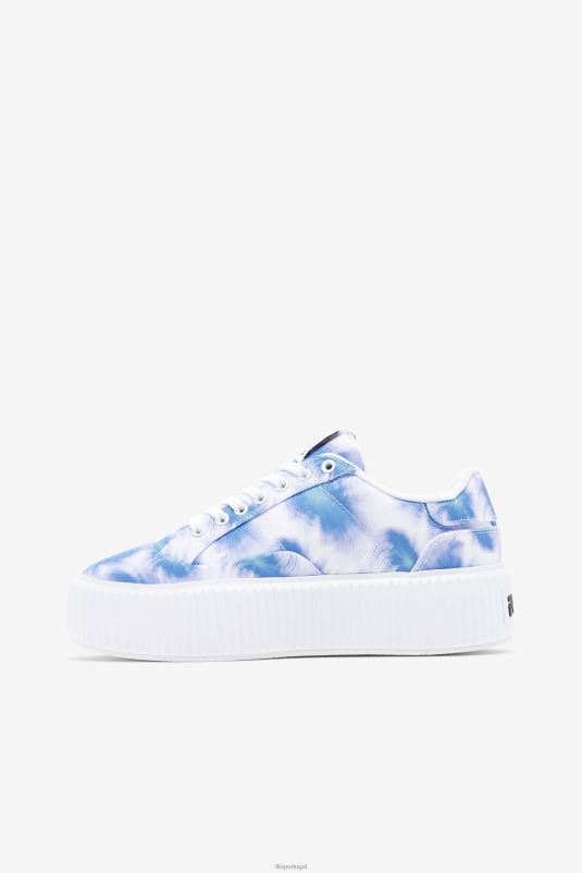 PPH0J1324 cobalto brilhante/azul tempestade/branco FILA Fila Bright Cobalt/Storm Blue/White Sandblast Oversole Tie Dye Feminino