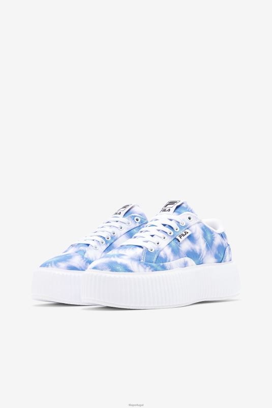 PPH0J1324 cobalto brilhante/azul tempestade/branco FILA Fila Bright Cobalt/Storm Blue/White Sandblast Oversole Tie Dye Feminino