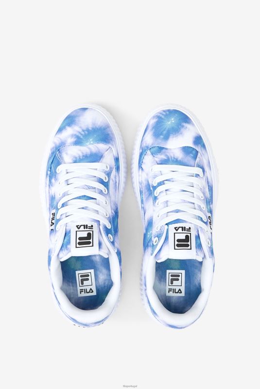 PPH0J1324 cobalto brilhante/azul tempestade/branco FILA Fila Bright Cobalt/Storm Blue/White Sandblast Oversole Tie Dye Feminino