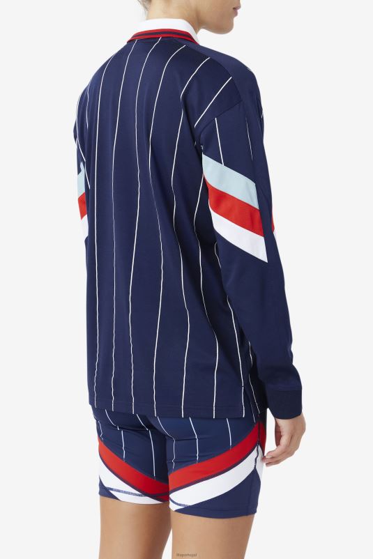 PPH0J1377 marinho/branco/vermelho FILA camisa de goleiro fila zorra azul marinho/branco/vermelho