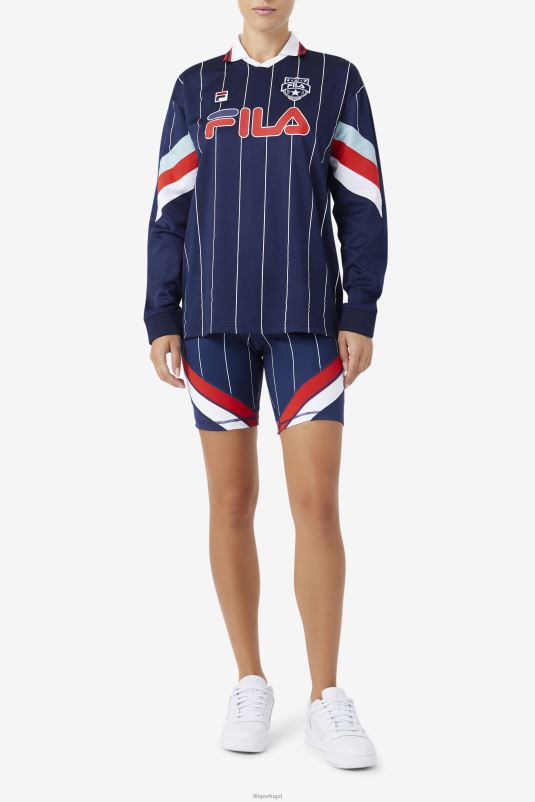 PPH0J1377 marinho/branco/vermelho FILA camisa de goleiro fila zorra azul marinho/branco/vermelho