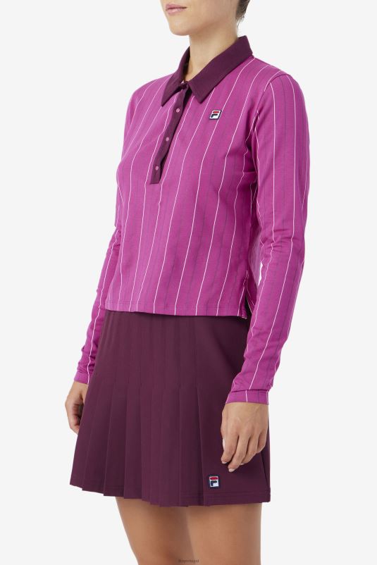 PPH0J1384 rouge/potpourri/vinho de uva FILA polo manga longa fila rouge/potpourri/grape wine jada