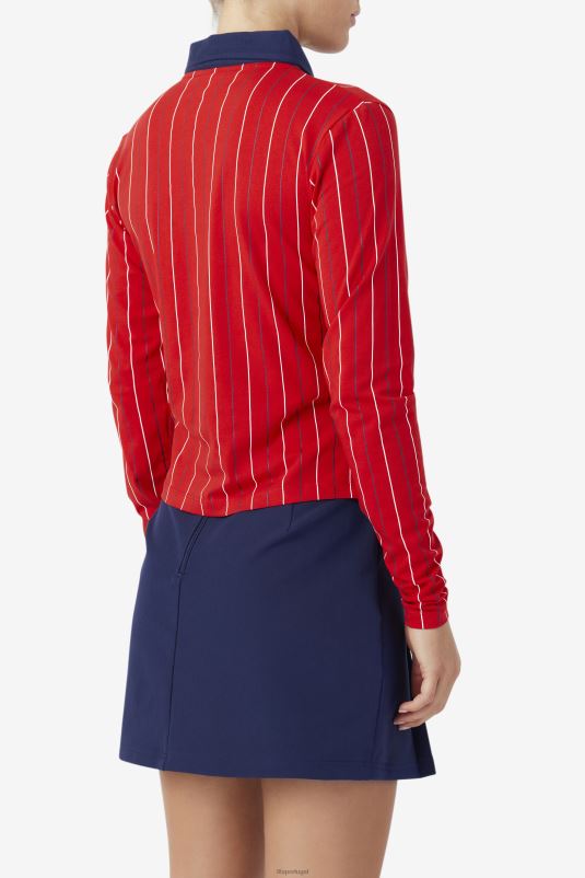 PPH0J1386 vermelho FILA polo fila vermelha jada manga longa