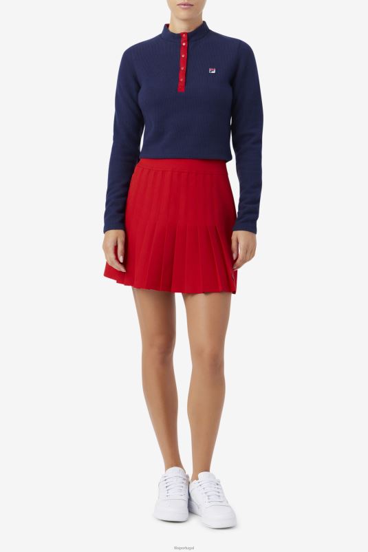 PPH0J1389 marinha FILA blusa fila josie meio zip azul marinho