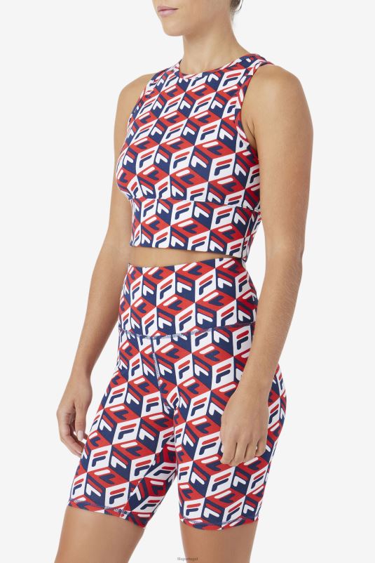 PPH0J1393 vermelho/marinho/branco FILA regata fila emmaline vermelha/marinho/branca