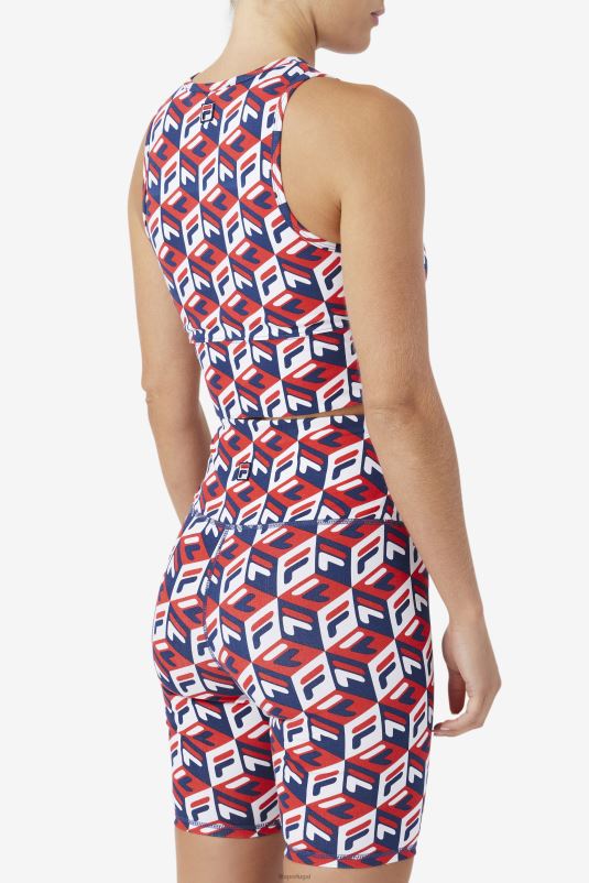 PPH0J1393 vermelho/marinho/branco FILA regata fila emmaline vermelha/marinho/branca