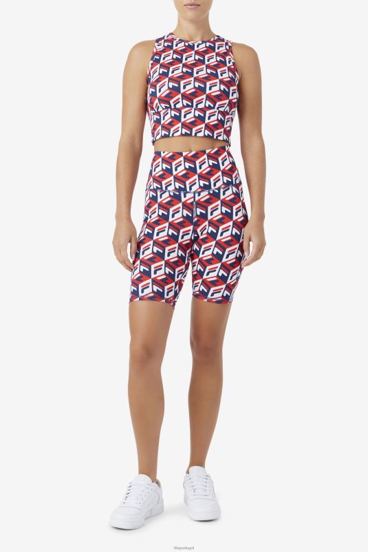 PPH0J1393 vermelho/marinho/branco FILA regata fila emmaline vermelha/marinho/branca