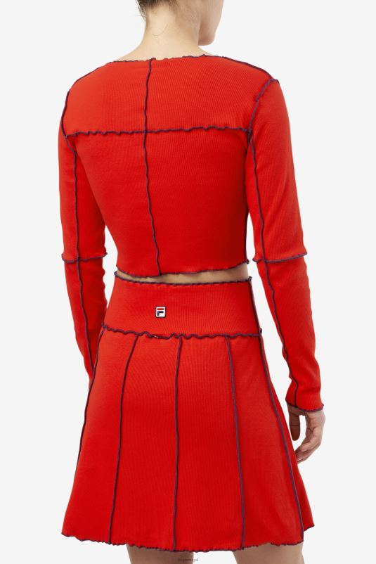 PPH0J1396 vermelho FILA blusa fila brooklynn vermelha