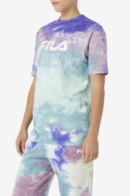 PPH0J1400 tie-dye azul aruba FILA Tão distante Tchau tchau tee fila aruba blue tie dye