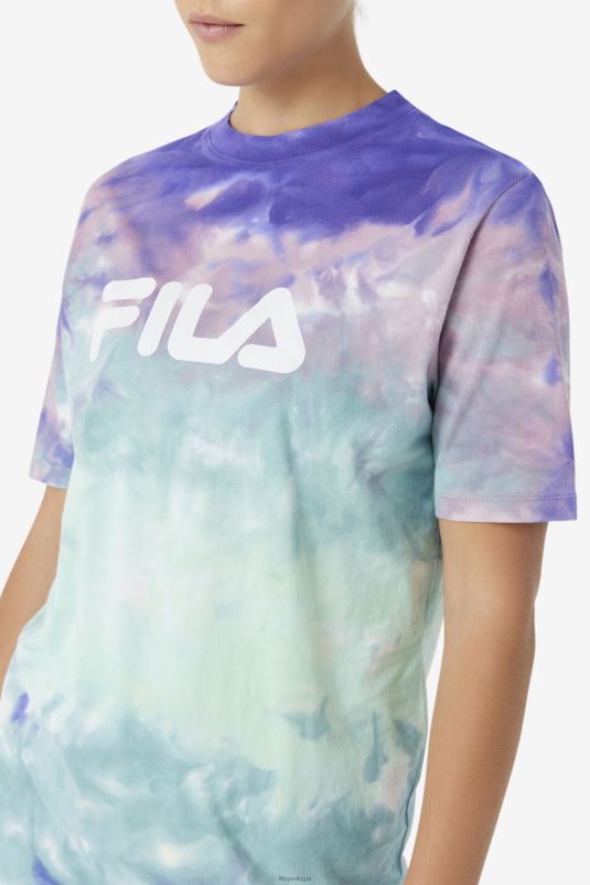PPH0J1400 tie-dye azul aruba FILA Tão distante Tchau tchau tee fila aruba blue tie dye