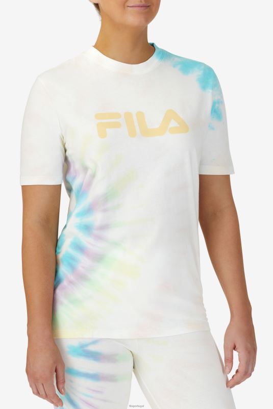 PPH0J1401 tie-dye creme duplo FILA duplo creme tie dye fila alivia tie dye tee