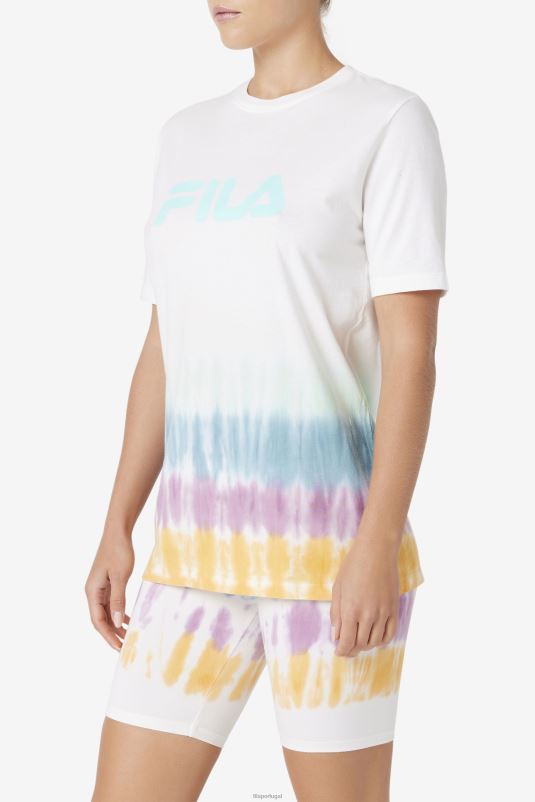 PPH0J1402 tie-dye branco FILA fila white tie dye alie tie dye tee