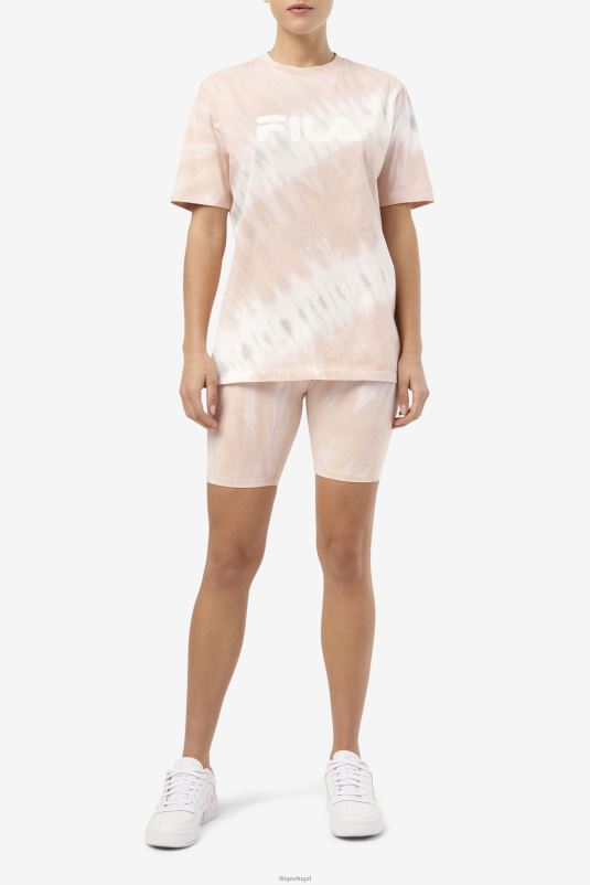 PPH0J1404 gardênia/bloco branco/belga FILA gardênia/branco/bloco belga alivia camiseta tie dye fila