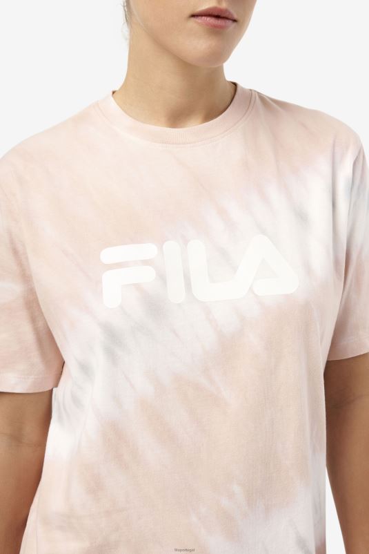 PPH0J1404 gardênia/bloco branco/belga FILA gardênia/branco/bloco belga alivia camiseta tie dye fila
