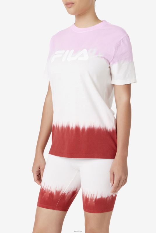 PPH0J1407 pirueta/branco/vermelho terra FILA camiseta pirueta/branco/vermelho terra fila alivia tie dye