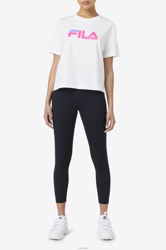 PPH0J1409 branco/rosa brilho/roxo hebe FILA miss eagle tee branco/rosa brilho/roxo hebe fila