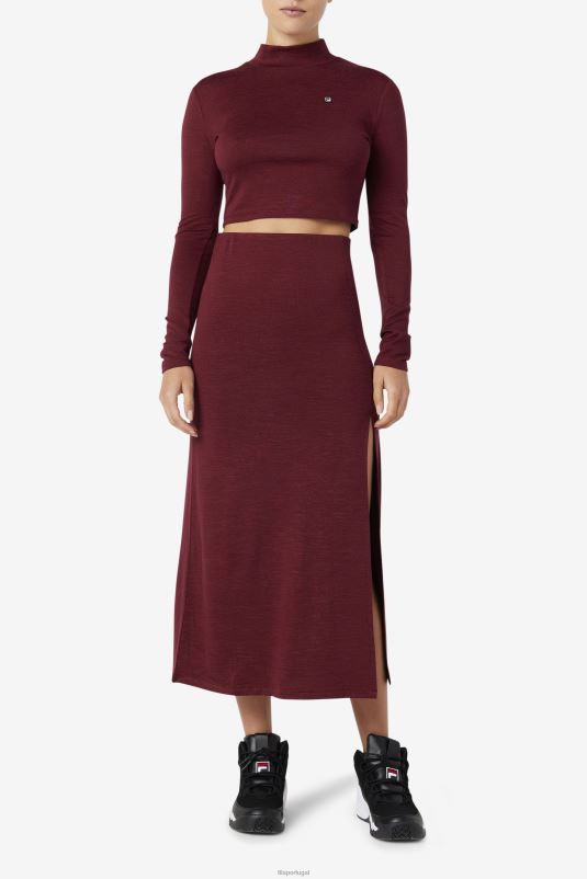 PPH0J1414 porto fulvo FILA blusa fila tawny port luise gola alta