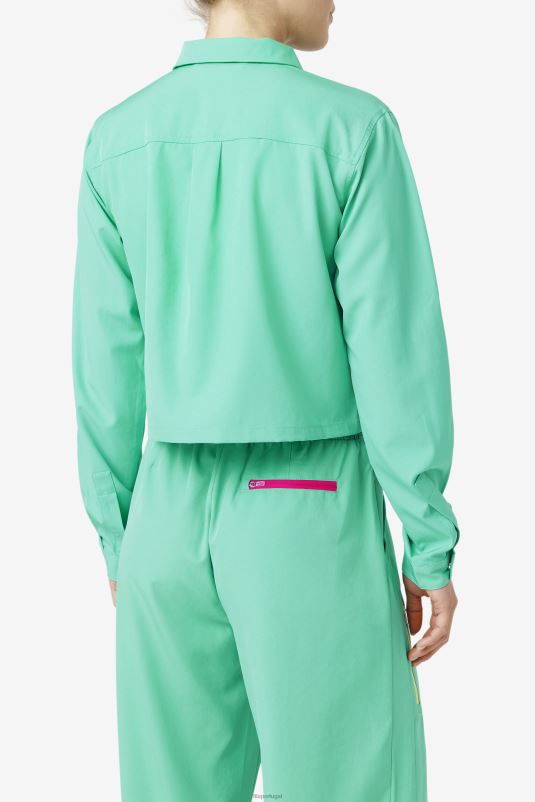 PPH0J1416 verde marinho FILA camisa verde marinho alina zip fila