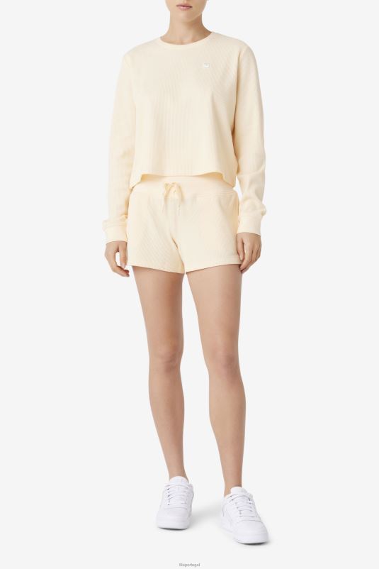 PPH0J1417 pêssego tenro FILA camisa manga longa fila lina