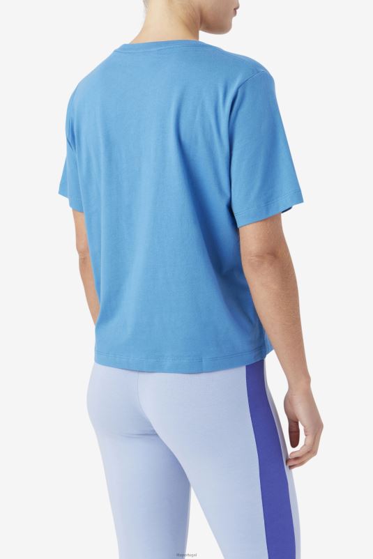 PPH0J1453 vallarta azul/branco/ruibarbo FILA fila thea tee vallarta azul/branco/ruibarbo