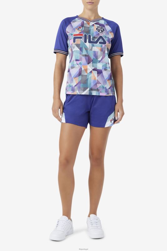 PPH0J1458 geoimpressão/azul FILA geoprint/camisa fallone azul fila