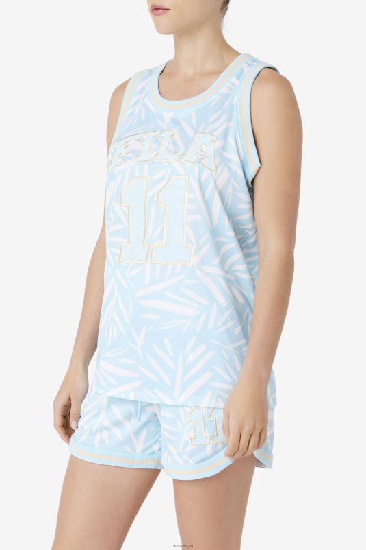 PPH0J1480 Branco azulado FILA camisa de basquete fila azul/branca quincy