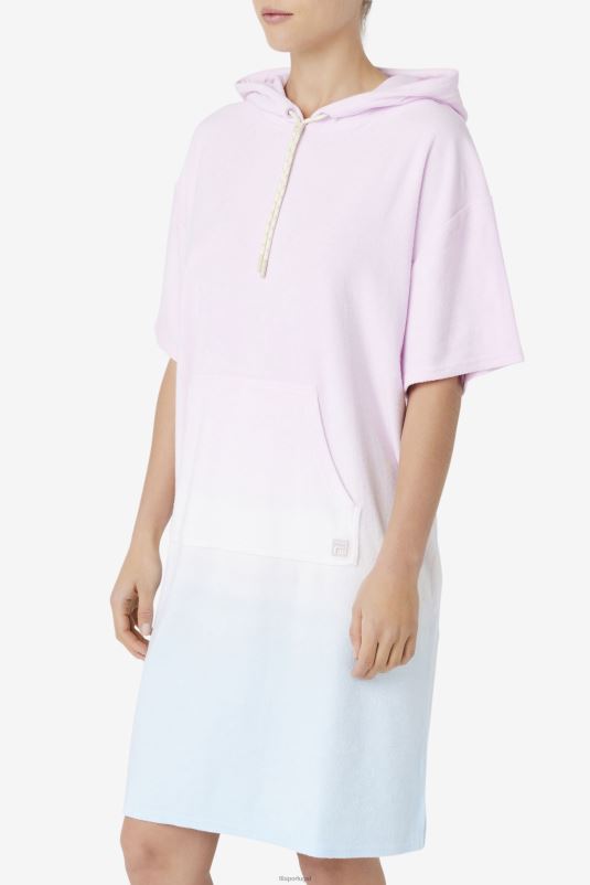 PPH0J1503 orquídea/azul/pêssego tenro FILA poncho com capuz fila cali orquídea/azul/tender pêssego