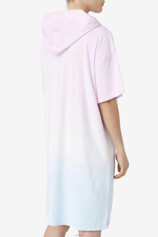 PPH0J1503 orquídea/azul/pêssego tenro FILA poncho com capuz fila cali orquídea/azul/tender pêssego