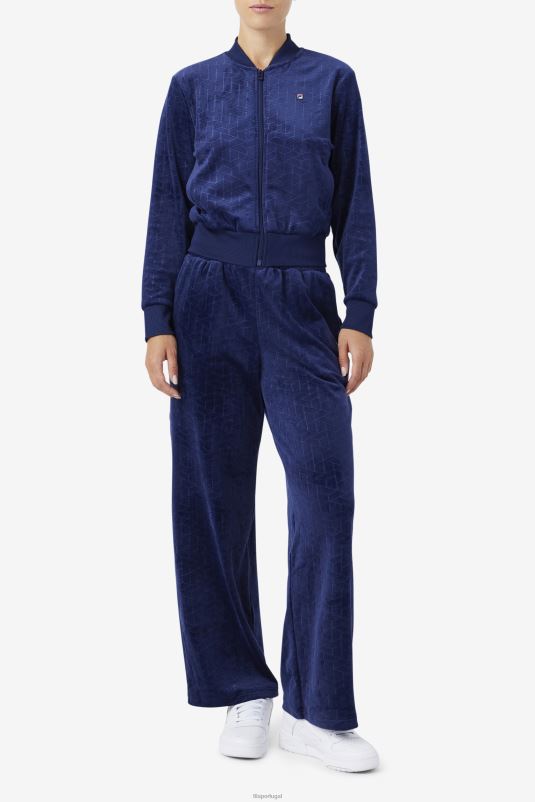 PPH0J1505 marinha FILA zenaida jaqueta de veludo azul marinho fila