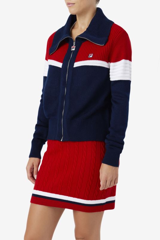PPH0J1521 marinho/vermelho/branco FILA cardigan fila jill azul marinho/vermelho/branco