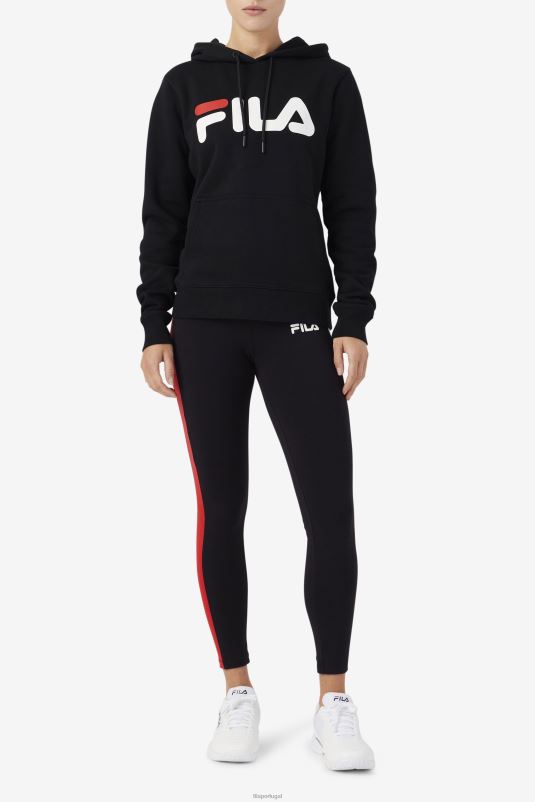 PPH0J1523 preto/gardênia/vermelho FILA lucy moletom com capuz preto/gardênia/vermelho fila