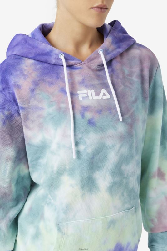 PPH0J1527 tie-dye azul aruba FILA moletom aruba azul tie dye fila aerolynn tie dye