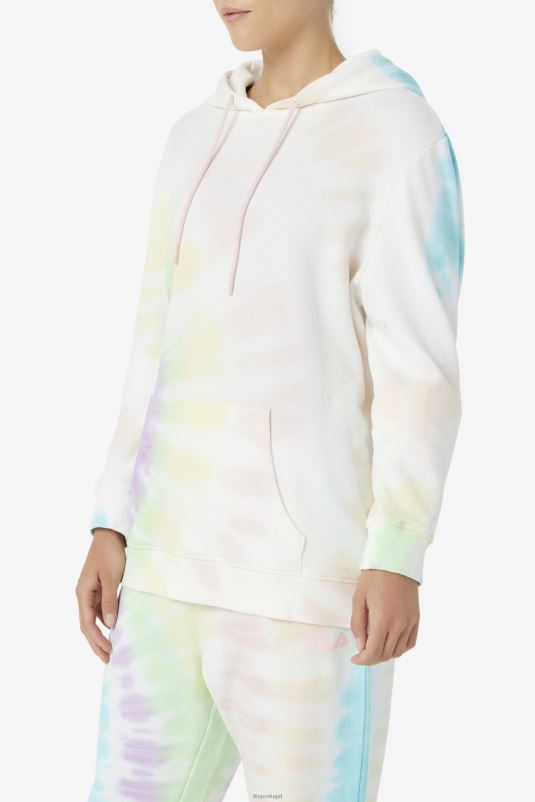 PPH0J1528 tie-dye creme duplo FILA fila double cream tie dye aerolynn tie dye moletom com capuz