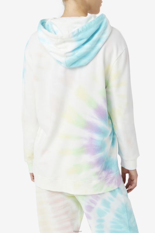 PPH0J1528 tie-dye creme duplo FILA fila double cream tie dye aerolynn tie dye moletom com capuz