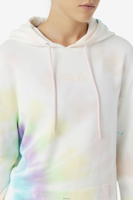 PPH0J1528 tie-dye creme duplo FILA fila double cream tie dye aerolynn tie dye moletom com capuz