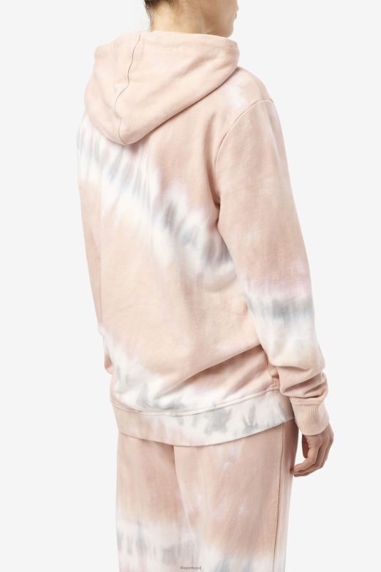 PPH0J1531 gardênia/bloco branco/belga FILA fila aerolynn tie dye moletom com capuz gardênia/branco/bloco belga