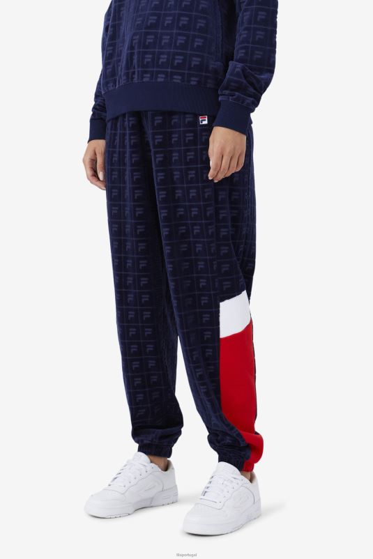 PPH0J1560 marinho/vermelho/branco FILA fila azul marinho/vermelho/branco helen veludo jogger