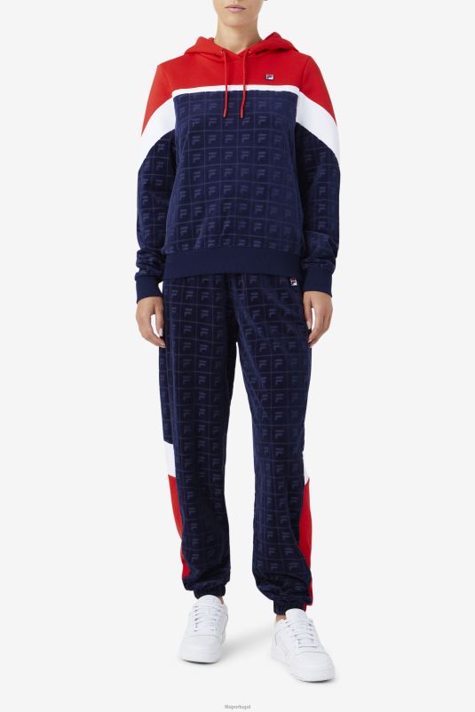 PPH0J1560 marinho/vermelho/branco FILA fila azul marinho/vermelho/branco helen veludo jogger