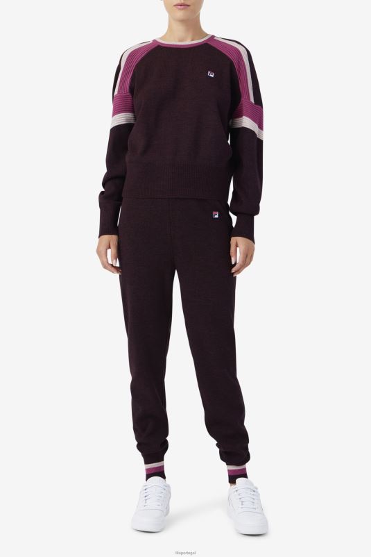 PPH0J1561 vinho de uva/rouge/potpourri FILA fila frankie knit pant grape wine/rouge/potpourri